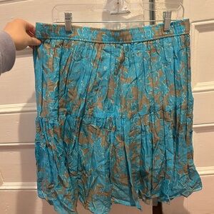 Old Navy Blue and Brown Floral Mini Skirt